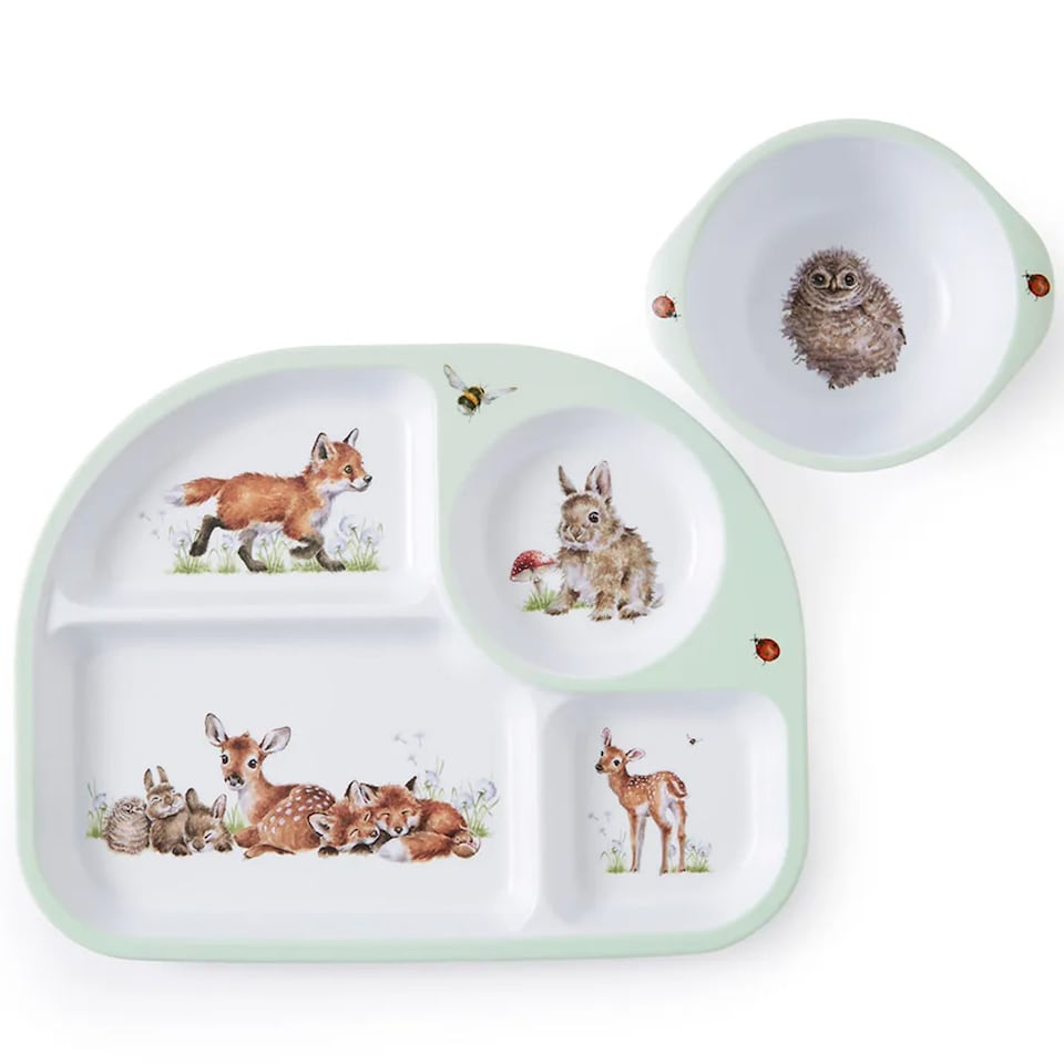 image 1 of Wrendale Designs Little Wren Divided Plate & Bowl Set
