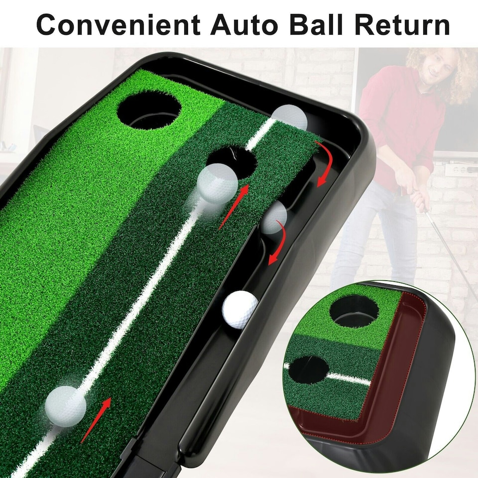 image 1 of COSTWAY 250CM Putting Professional Golf Practice Turf