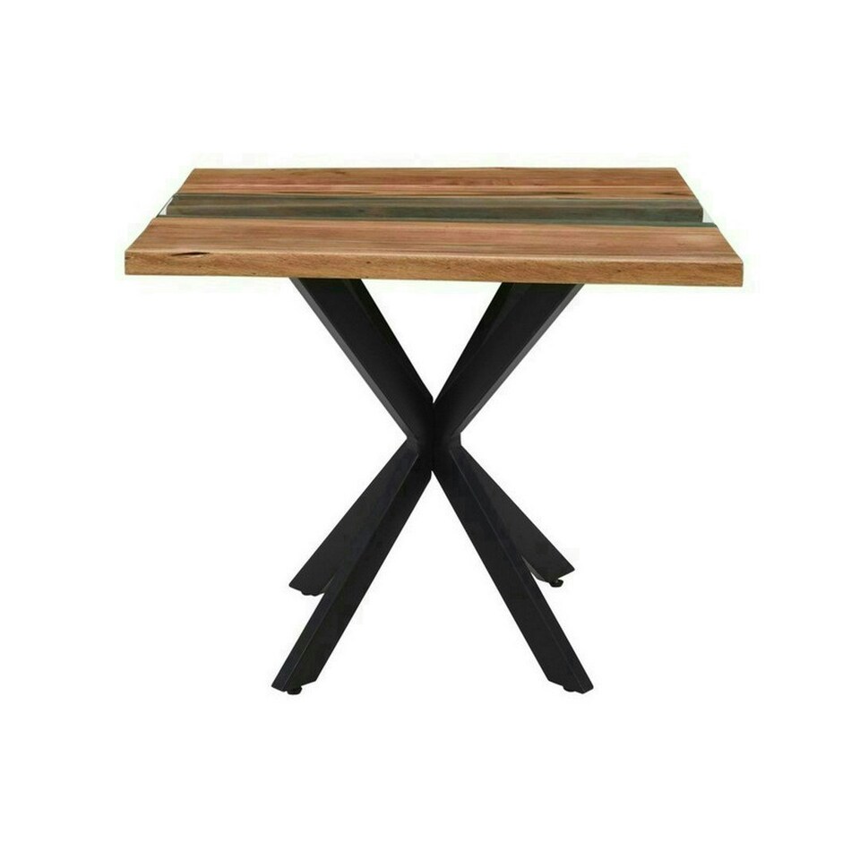 image 1 of Live Edge Collection Square River Dining Table - Glass - L90 x W90 x H78 cm - Brown Brown