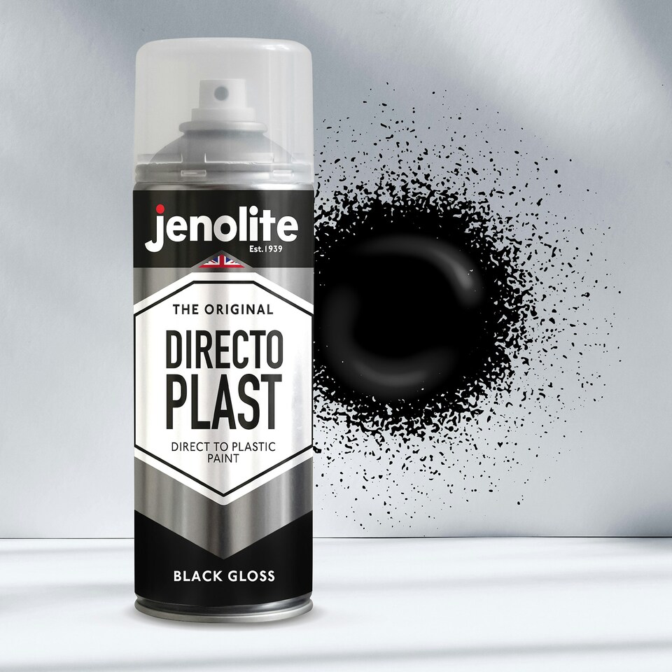 image 1 of Jenolite Directoplast Multi-Surface Paint - Black Gloss - 400ml Spray Can