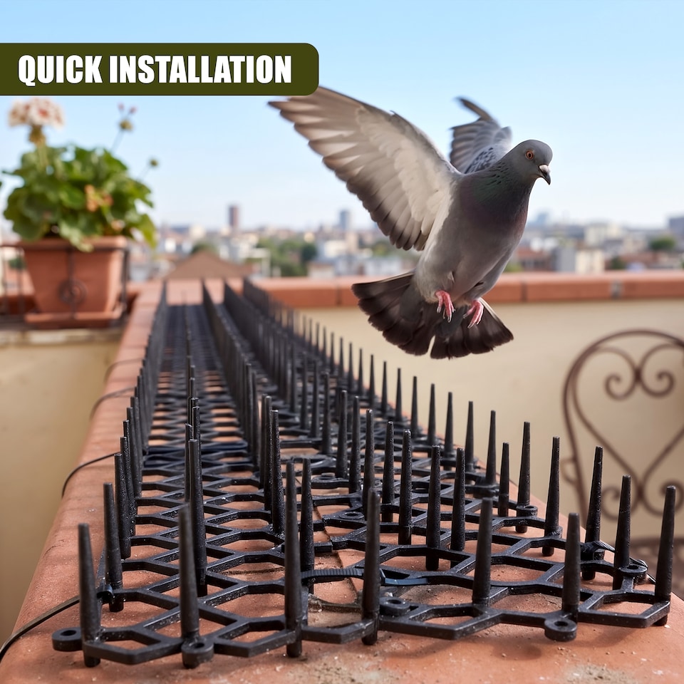 image 1 of GEEZY 6 Piece Animal Repellent Mats, Plastic, Black, 49 x 14 cm