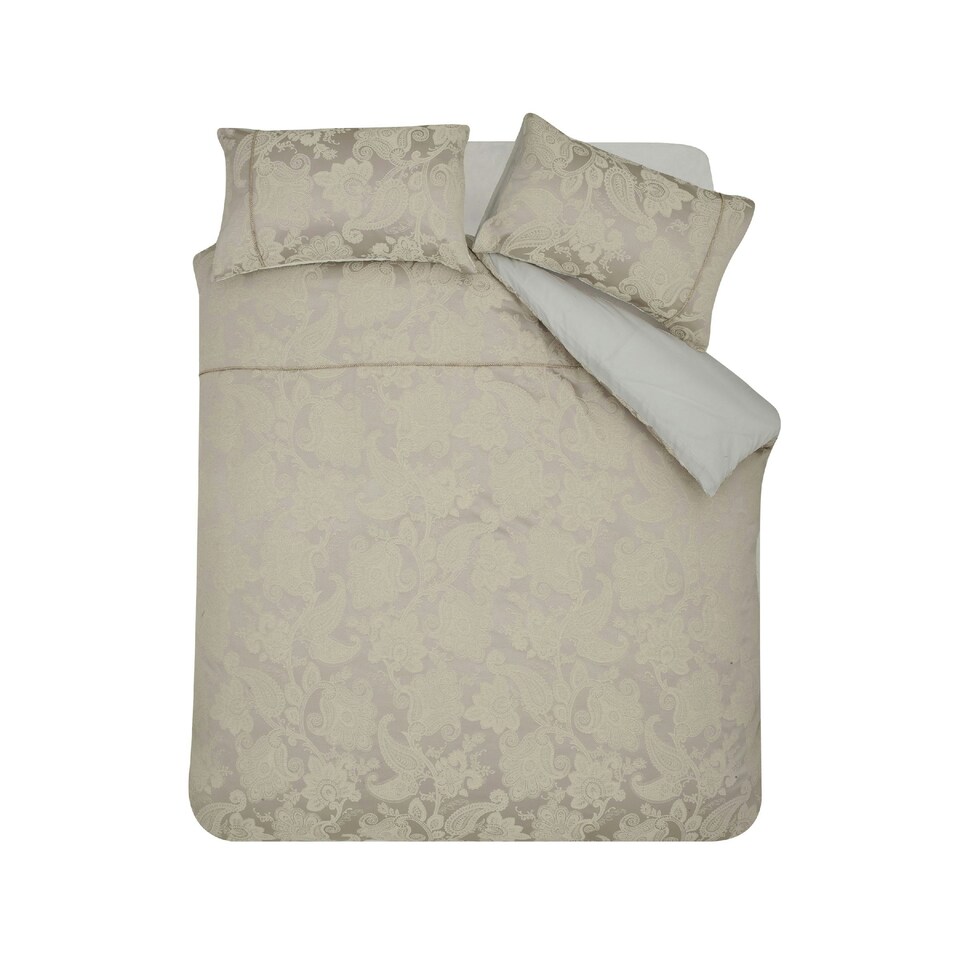 image 1 of Catherine Lansfield Opulent Jacquard Duvet Cover Set Champagne Gold | Gold | Champagne Gold | King