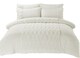 image 2 of Homes Linen Amari Teddy Fleece Cream Duvet Cover Set with Pillowcases Ultra Soft Plush Warm Cosy Winter Bedding Set | Cream | Double