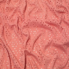 Minerva Core Range Pink Embroidered Cotton Jersey Stretch Knit Fabric for Dressmaking, 150cm / 59" Wide - per metre