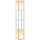 image 1 of HOMCOM Floor Lamp with Shelves and Dual Light, Modern Corner Standing Lamp with TC Fabric Lampshade for Living Room, Bedroom, Bulb not Included, Light Grey