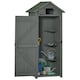 image 1 of Outsunny Wooden Garden Storage Shed Tool Storage Box, Cabinet Grey