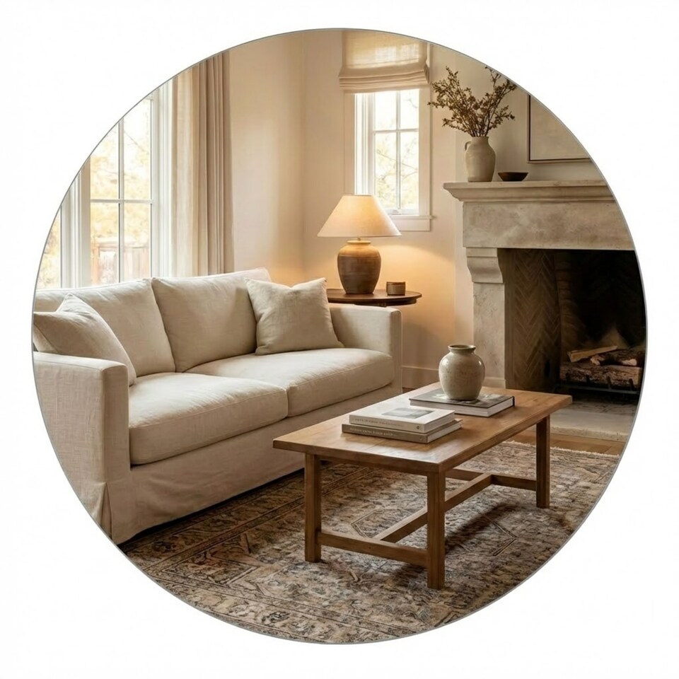 image 1 of Round Bathroom Mirror 70cm Frameless Polished Edge 4mm Silver Glass