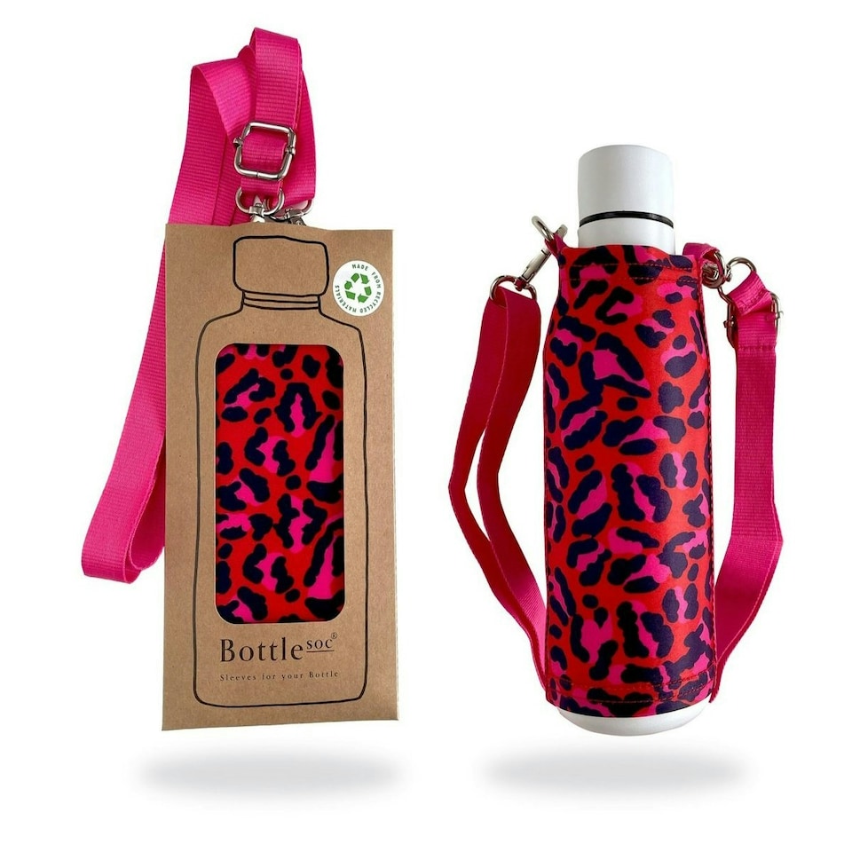 image 1 of Bottlesoc Bottle Carrier with Shoulder Strap Pink Camo Pink | Camo | ONE SIZE