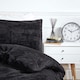 image 3 of OHS Ultra Soft Teddy Fleece Duvet Cover and Pillowcase Set, Double - Black