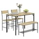 image 1 of HOMCOM Dining Table and Chairs Set of 4 with 2 Chairs Bench for Kitchen Natural