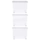image 1 of 1 x 45L Clear Plastic Stackable Wheeled Storage Container With Folding Split Lid Clear
