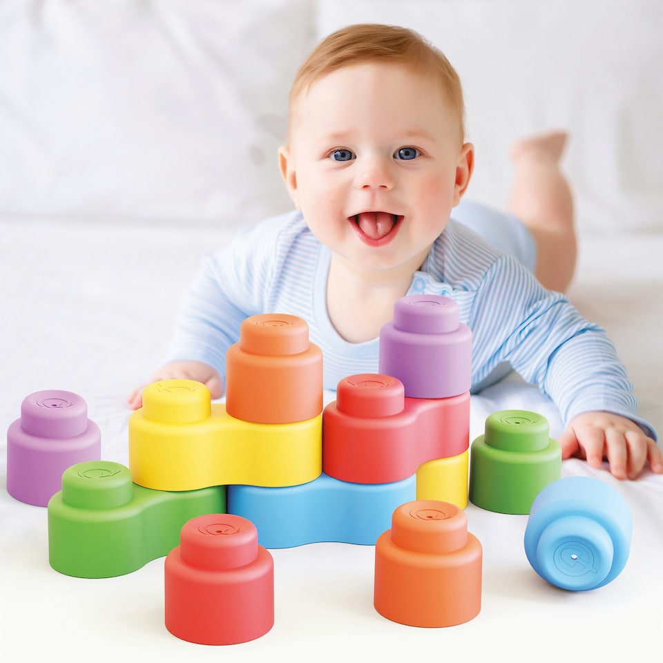 image 1 of Quercetti Momy Soft 12 Blocks