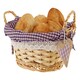 image 5 of Purple Gingham Lining Oval Willow Basket Purple