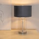 image 3 of ValueLights Jessy Glass Chrome Table Lamp Charcoal Chrome Inner Shade & Bulb | Clear