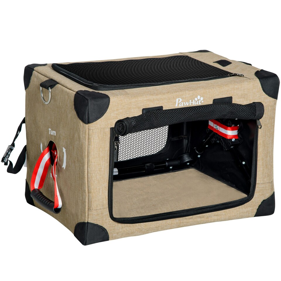PawHut Collapsible Dog Crate Foldable Pet Carrier for Cats XS Dog