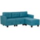 image 1 of HOMCOM Convertible Modular Sectional Sofa with Storage, Tufted 3 Seater Sofa Set, L Shaped Couch with Ottoman, Wood Frame for Living Room, Light Blue | Blue | One Size