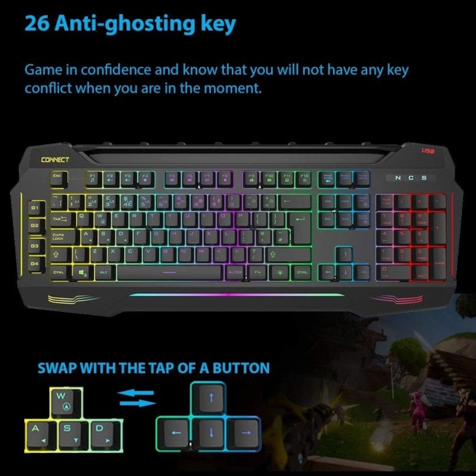 image 1 of CIT Connect 7 Colour Gaming Keyboard