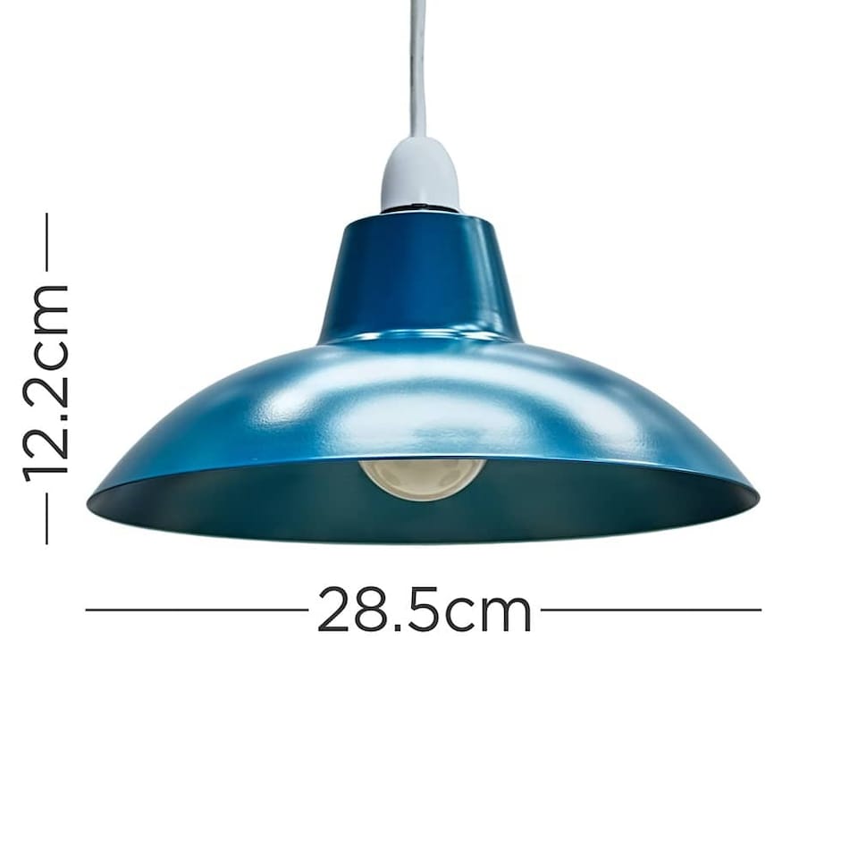image 1 of ValueLights Civic French Blue Ceiling Pendant Shade | Blue