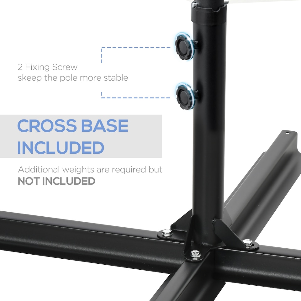 image 1 of Outsunny 2.5M Garden Cantilever Parasol, Offset Roma Patio Umbrella Hanging Sun Shade Canopy Shelter with 360 Rotation and Cross Base, Green