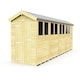 image 1 of 4 x 18 Feet Apex Shed - Single Door With Windows - Wood - L533 x W118 x H217 cm | Brown
