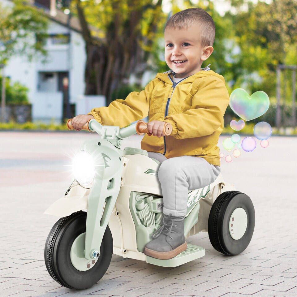 image 1 of COSTWAY 6V Kids Bubble Car Electric Motorcycle Beige