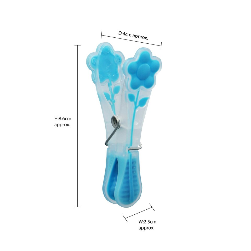 image 1 of JVL Prism Soft Touch Flower Design Pegs, Pack of 24