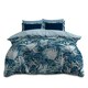 image 1 of VELVETIO Melia Complete Duvet Cover Set with Fitted Sheet Printed Bedding Quilt Blue | King