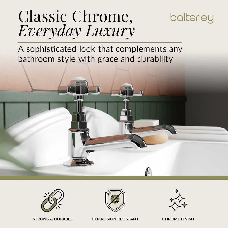 image 1 of Balterley Kingsey Traditional Crosshead Basin Taps