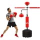 image 1 of HOMCOM 4-in-1 Boxing Punching Bag Free Standing with 2 Speed Balls, 360° Relax Bar, PU-Wrapped Boxing Bag and Fillable Base, 160-230cm Adjustable Height Red
