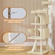 image 6 of Yaheetech 175 cm Plush Cat Tower with Condos Beige