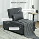 image 4 of HOMCOM Folding Sofa Bed Adjustable Sleeper w/ Pillow Side Pocket, Grey