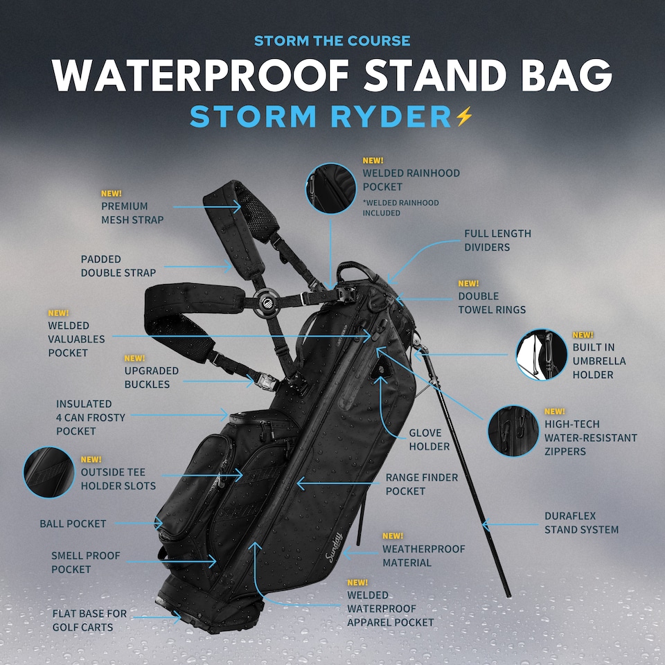image 1 of Storm Ryder Golf Bag - Black