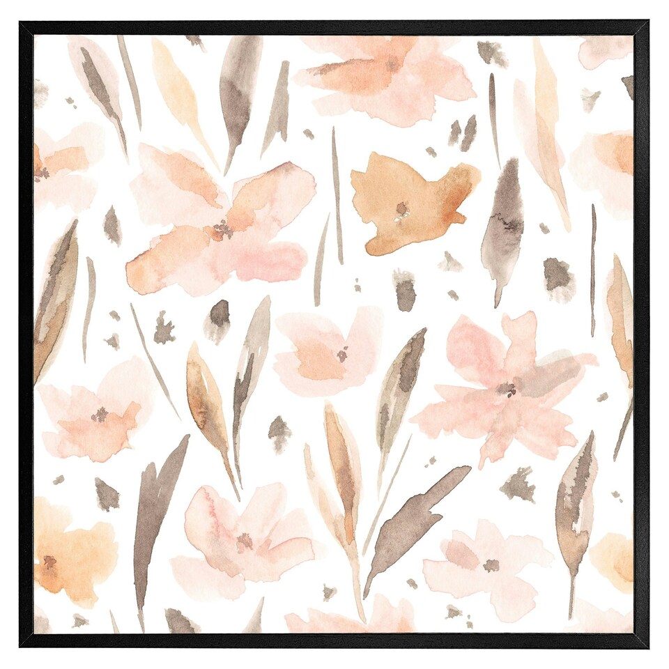 image 1 of Pink watercolour (Picture Frame) Brown | Oak | XS