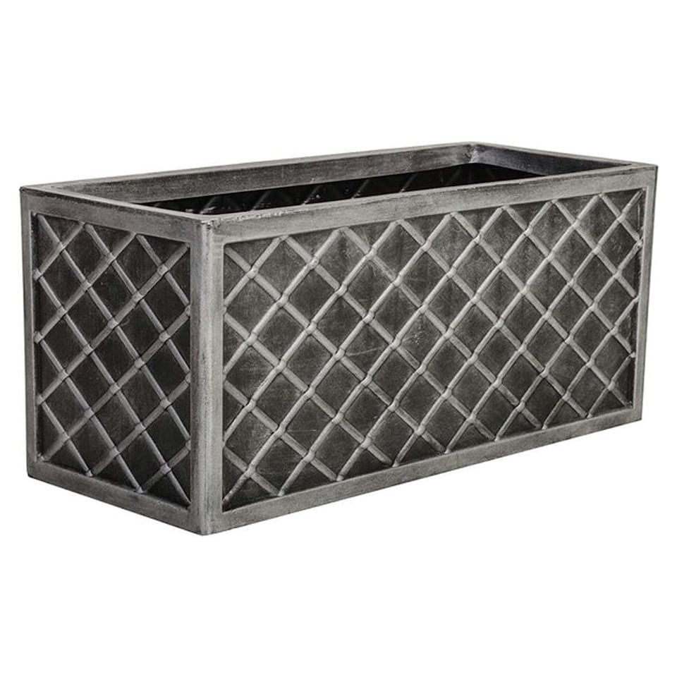image 1 of 1 x Large Rectangular Lazio Effect Planter For Garden Indoor & Outdoor Patio Planters Pots Grey