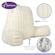 image 8 of Aamira Reading Pillow Cream Faux Fur Ribbed Memory Foam Support Cushion | Cream | Cream | Standard | 1