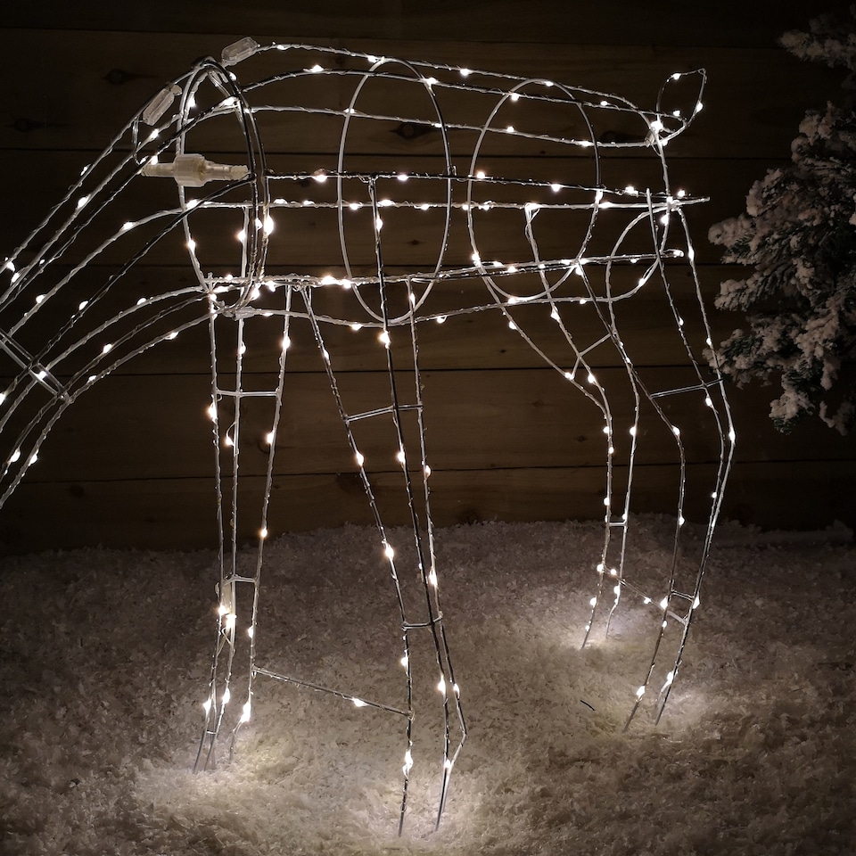 image 1 of 63cm Outdoor Twinkling LED Grazing Reindeer Christmas Decoration in Warm White
