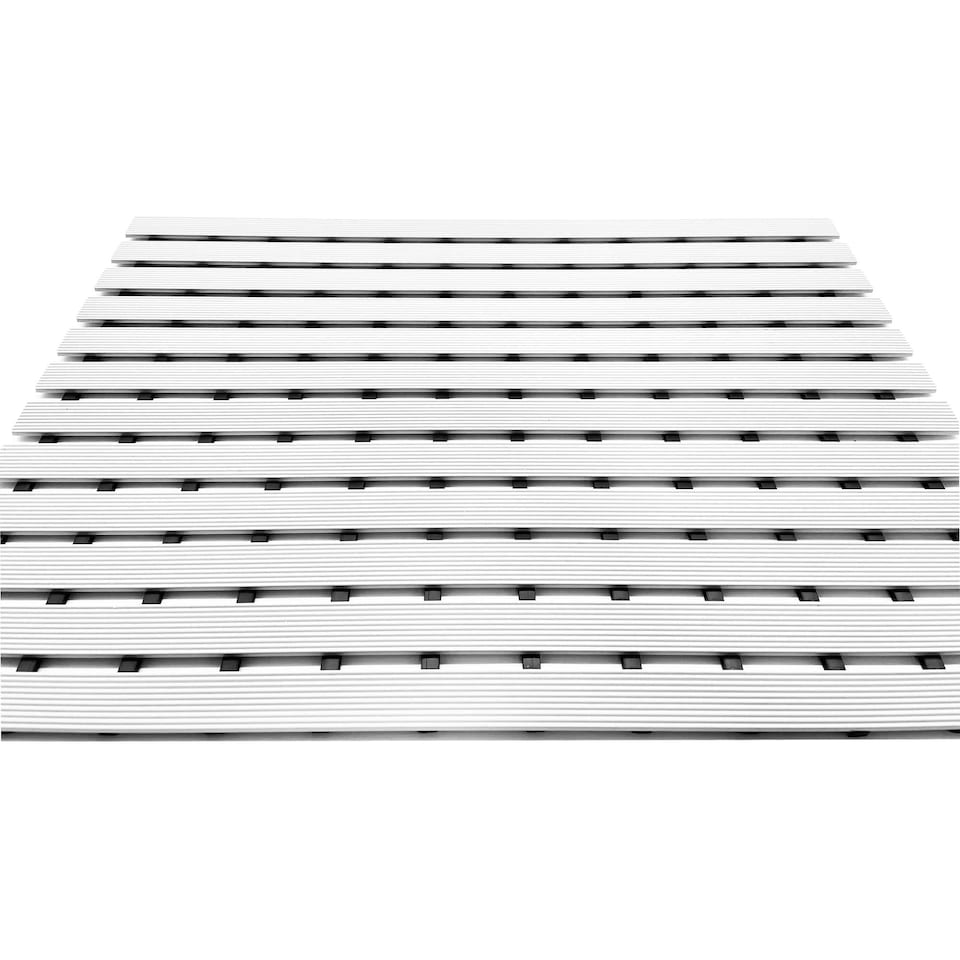 image 1 of PVC Duckboard Non-Slip Shower Mat - 61cm x 43cm | White | White