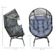 image 5 of Outsunny Rattan Leisure Chair w/ Cushion, Garden Egg Chair with Headrest, Grey