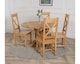 image 4 of Oregon Round Oak Dining Table and 4 Berkeley Chairs | Brown | Brown