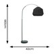 image 2 of ValueLights Louis Black Arched Curved Floor Lamp with Black Rope Dome Lamp Shade and LED Bulb