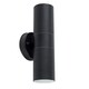 image 4 of ValueLights Pair of Black Outdoor Wall Up-Down Lights with 5W Warm White Bulb Black