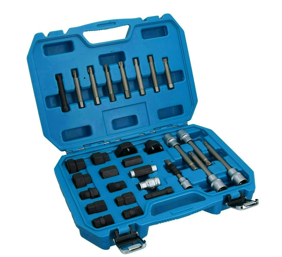 image 1 of 30pc Alternator Puller Pulley Profile Adaptor Repair Tool Set For Audi BMW VW