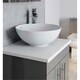 image 2 of Bathroom 2-Drawer Wall Hung Vanity Unit with Sit-On Basin and Worktop 600mm Wide - Storm Grey Gloss  - Brassware Not Included | Grey | Grey | 1