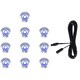 image 4 of ValueLights Decking Lights 10 Pack Silver Outdoor Decking Light With Extension Blue 15mm Chrome