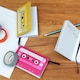 image 4 of Suck UK 3 Piece Cassette Tape Notebooks & Retro Cassette Tape Dispenser Desk