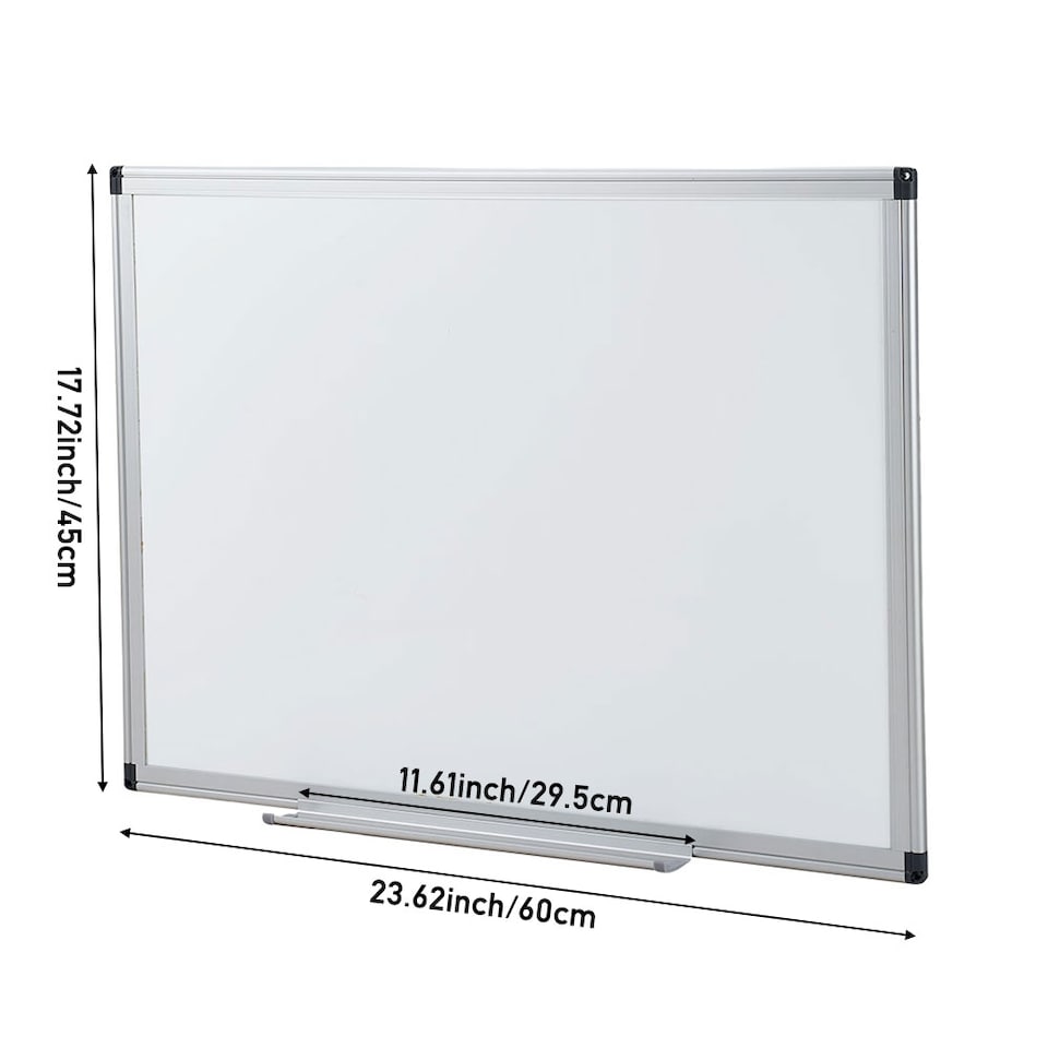 image 1 of Living and Home Magnetic Dry Erase Whiteboard, Wall Mounted, with Pen Tray for Office & Home | White