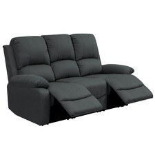 Luxury Fabric Reclining Sofa Set With 2-Seater and 3-Seater Sofa In Dark Grey