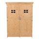 image 8 of Outsunny Wooden Garden Shed with Two Windows, Tool Storage Cabinet, Outdoor Double Door Organizer 127.5L x 50W x 164H cm, Natural