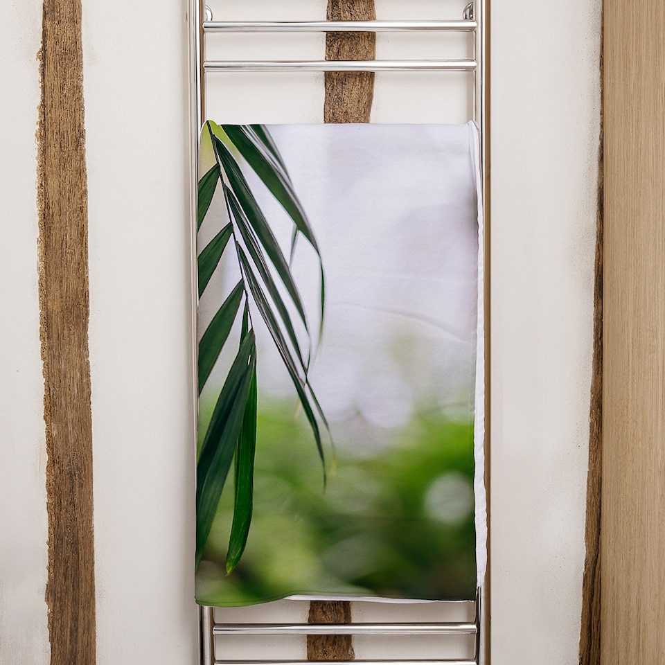 image 1 of Closeup of green palm leaf Designer Bath Towel | Multi