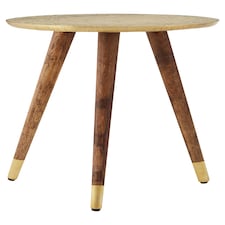 Interiors by Premier Classic Profile Metal And Gold Finish Carve Side Table, Versatile Side Table By Couch, Sturdy Corner Table